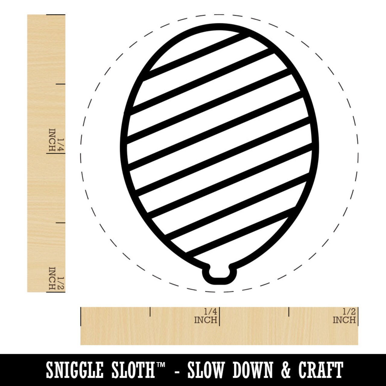 Striped Balloon Party Birthday Self-Inking Rubber Stamp for Stamping Crafting Planners